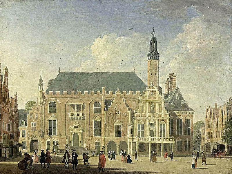 Jan ten Compe Haarlem: view of the Town Hall Norge oil painting art